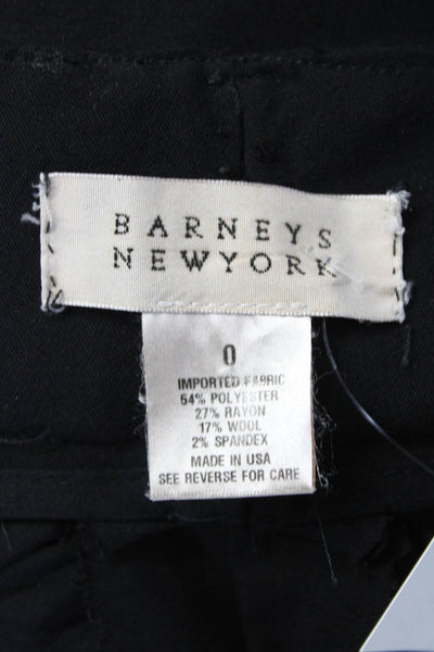 Barneys New York Women's Hook Closure Straight Leg Dress Pant Black Size 0