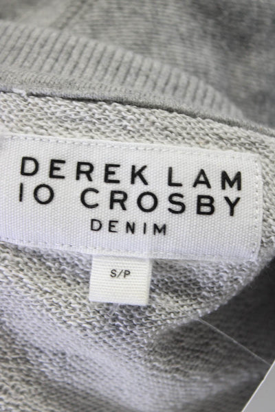 10 Crosby Derek Lam Womens Cotton Ribbon Lace-Up Sweatshirt Top Gray Size S