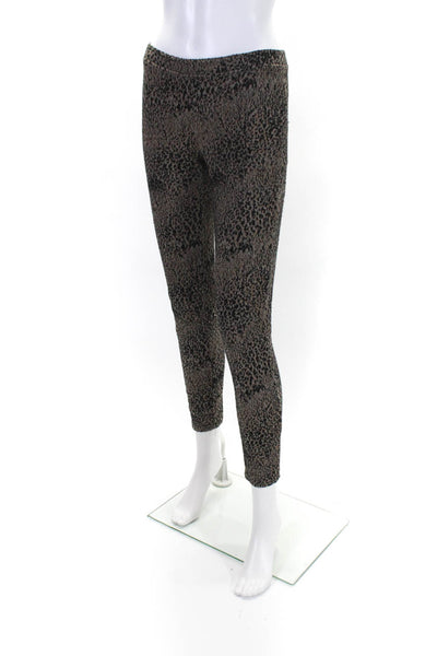 Free People Womens Animal Print Elastic Waist Slip-On Leggings Brown Size XS