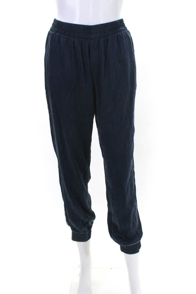 Mijo Womens Silk Pull On High Rise Jogger Pants Navy Blue Size Extra Small