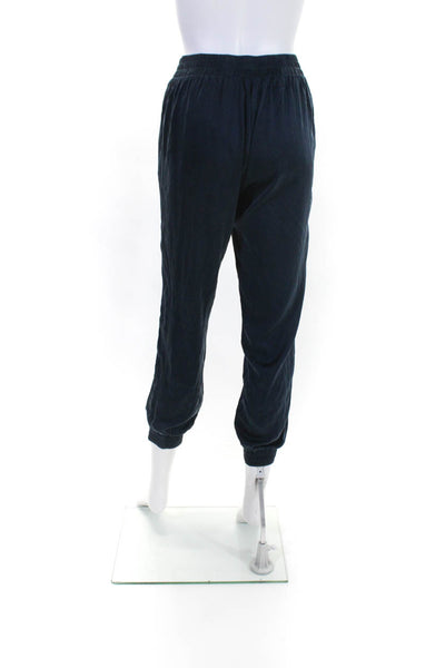 Mijo Womens Silk Pull On High Rise Jogger Pants Navy Blue Size Extra Small