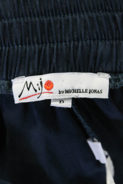 Mijo Womens Silk Pull On High Rise Jogger Pants Navy Blue Size Extra Small