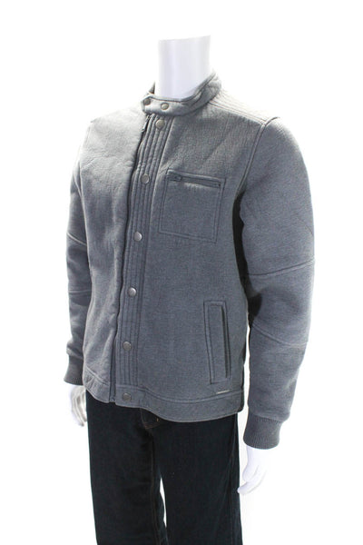 Original Penguin Mens Cotton Full Zip Bomber Jacket Gray Size M