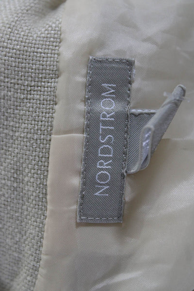 Nordstrom Womens Two Button Notched Lapel Knit Blazer Jacket Beige Size 4