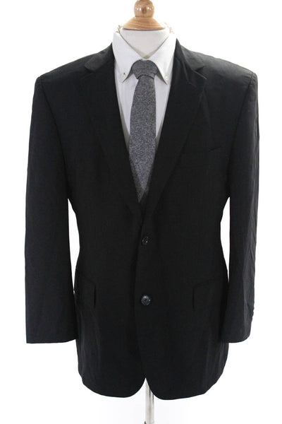 Boss Hugo Boss Mens Two Button Notched Lapel Blazer Jacket Black Size 42S