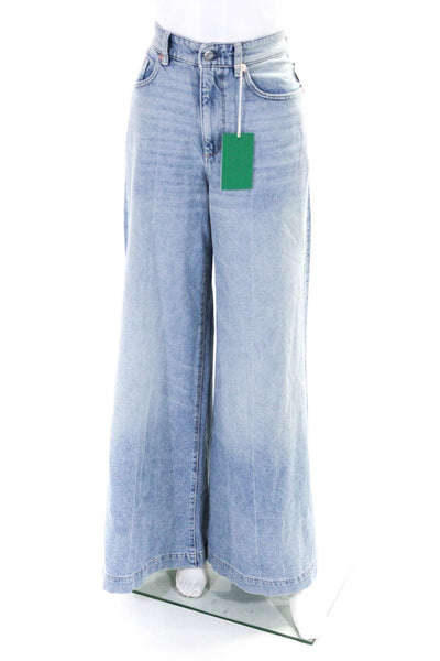 DL1961 Womens Lucila Ultra Wide Leg Mid Rise Jeans Pants Light Blue Size 24