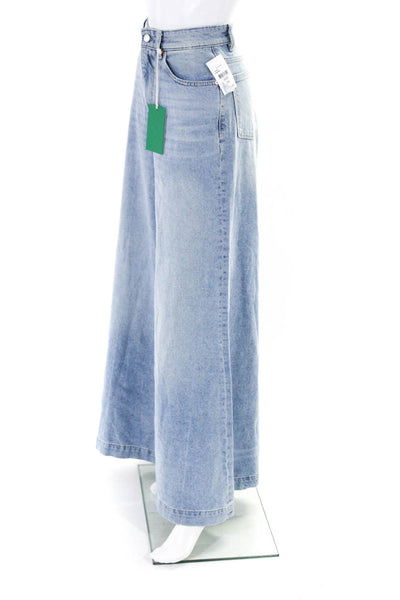 DL1961 Womens Lucila Ultra Wide Leg Mid Rise Jeans Pants Light Blue Size 24