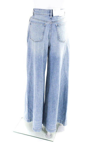 DL1961 Womens Lucila Ultra Wide Leg Mid Rise Jeans Pants Light Blue Size 24