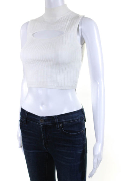 Cushnie Et Ochs Womens Turtleneck Sleeveless Shell Sweater White Size Extra Smal