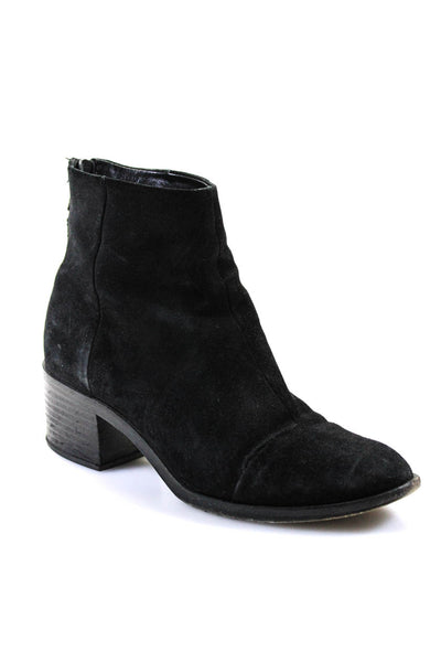 Rag & Bone Womens Suede Zip Up Round Toe Ankle Boots Black Size 36 6