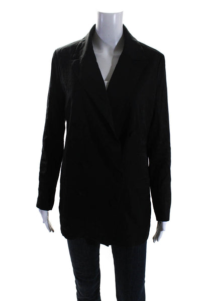 SNDYS. Womens Peak Lapel Double Breasted Blazer Jacket Black Size 4