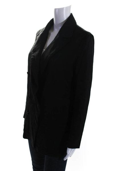 SNDYS. Womens Peak Lapel Double Breasted Blazer Jacket Black Size 4