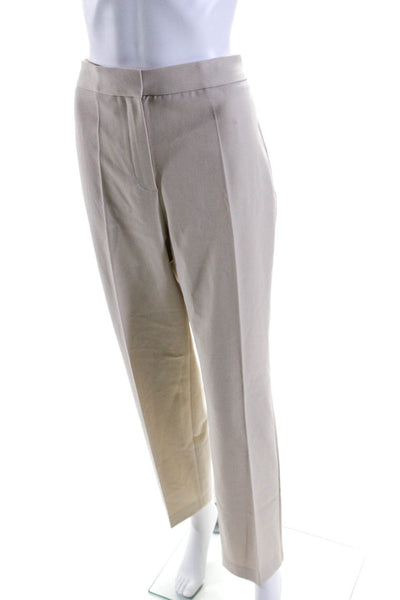 Kobi Halperin Women's Button Closure Flat Front Straight Leg Pant Beige Size 12