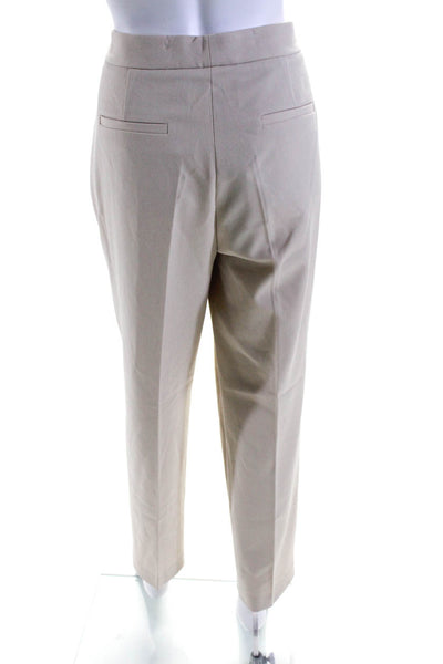 Kobi Halperin Women's Button Closure Flat Front Straight Leg Pant Beige Size 12