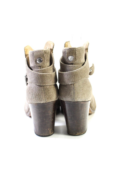 Rag & Bone Womens Suede Strappy High Heel Ankle Boots Gray Size 7.5US 37.5EU