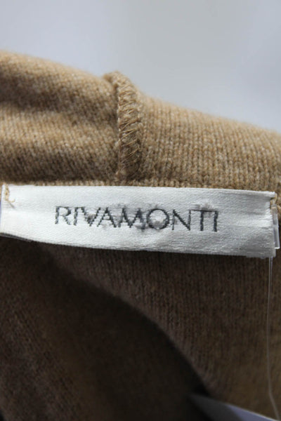 Rivamonti Womens Wool Long Sleeve Zipped Hooded Sweater Jacket Brown Size S