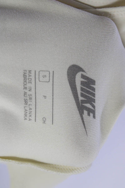 Nike Women's Scoop Neck Sleeveless Fitted Short Romper Cream Size S