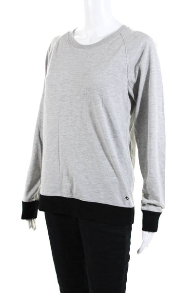 Rag & Bone Women's Round Neck Long Sleeves Pullover Sweatshirt Gray Size S