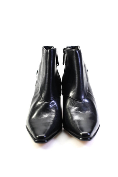 Donald J Pliner Womens Side Zip Stiletto Pointed Booties Black Leather Size 8M