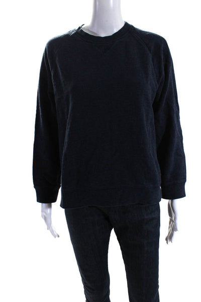 Naadam Women's Crewneck Long Sleeves Pullover Sweatshirt Navy Blue Size M