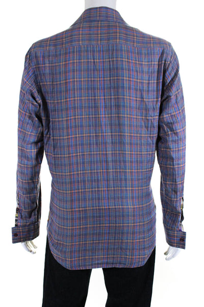 Robert Graham Mens Cotton Plaid Button Down Long Sleeve Shirt Multi Size M