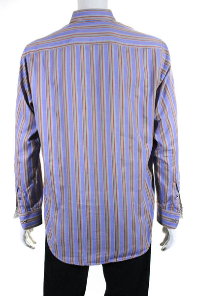 Robert Graham Mens Cotton Long Sleeve Striped Button Down Shirt Multi Size M