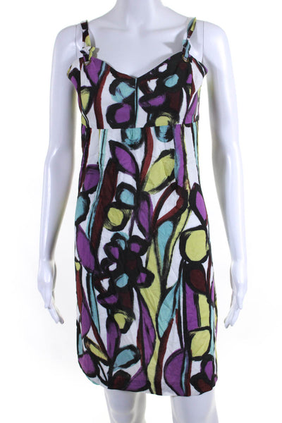 Tabitha Womens V-Neck Spaghetti Straps Empire Waist Multicolor Mini Dress Size 2