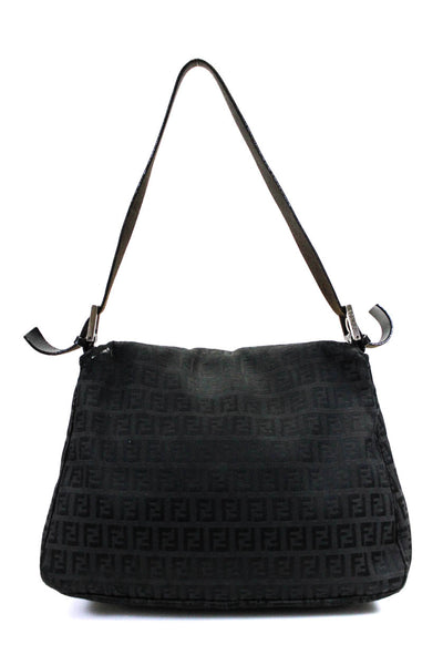 Fendi Women's Flap Mama Forever Monogram Tote Handbag Black Size M