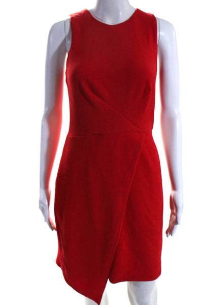 Hutch Womens Sleeveless Asymmetrical Knee Length Sheath Dress Red Size Medium