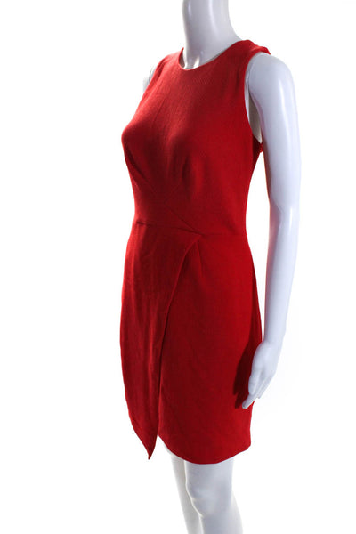 Hutch Womens Sleeveless Asymmetrical Knee Length Sheath Dress Red Size Medium