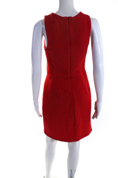 Hutch Womens Sleeveless Asymmetrical Knee Length Sheath Dress Red Size Medium