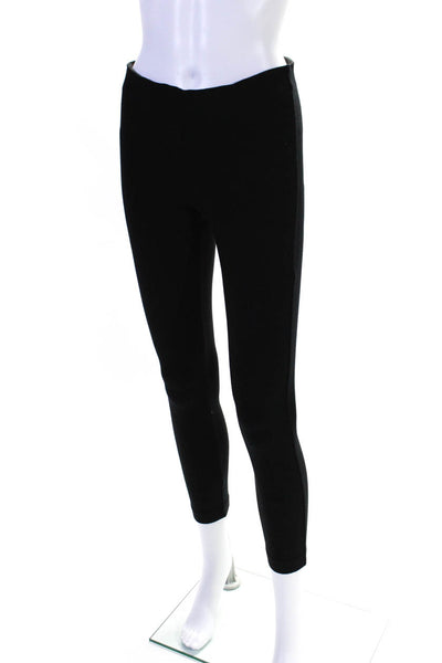 Theory Womens Elastic Waistband Mid Rise Knit Ankle Leggings Black Size Small