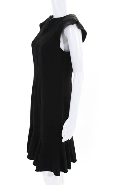 Elie Tahari Womens Black V-Neck Embellished Cap Sleeve Mermaid Dress Size 6