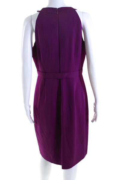 Elie Tahari Womens Fuschia Cut Out Crew Neck Sleeveless Shift Dress Size 12