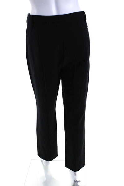 Giorgio Armani Womens Solid Black High Rise Pleated Straight Dress Pants Size 46