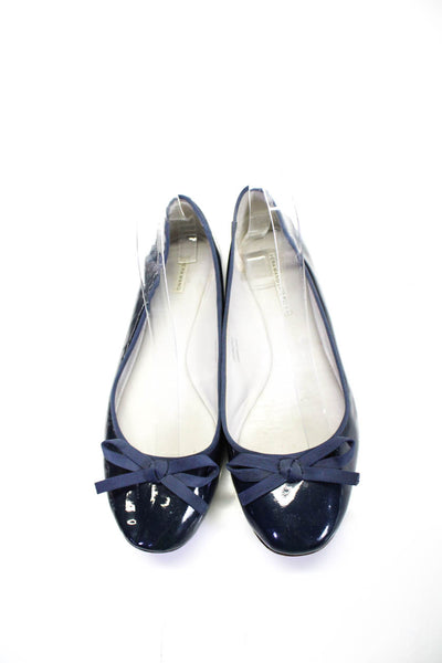 Vera Wang Lavender Label Womens Navy Bow Front Ballet Flats Shoes Size 10M