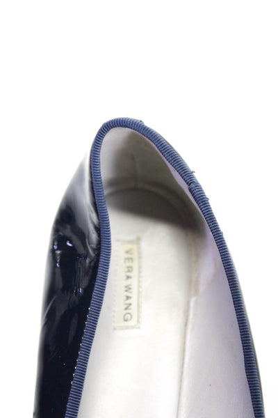 Vera Wang Lavender Label Womens Navy Bow Front Ballet Flats Shoes Size 10M