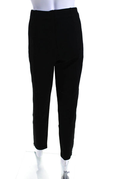 St. John Couture Womens Elastic Waistband Zipper Trim Knit Pants Black Large