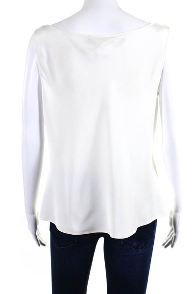 Lafayette 148 New York Womens Silk Scoop Neck Tank Blouse White Size 12