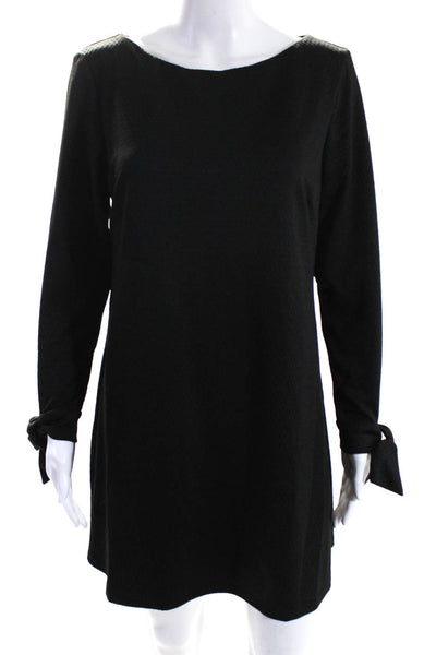 Hutch Womens Long Tie Sleeves Knee Length Shift Dress Black Size Medium