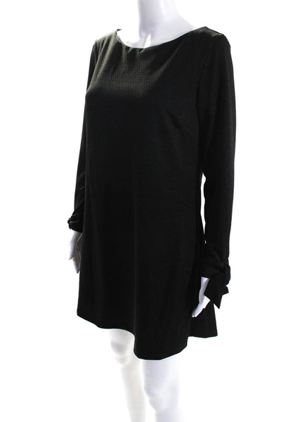 Hutch Womens Long Tie Sleeves Knee Length Shift Dress Black Size Medium