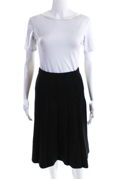 Alice + Olivia Womens Pull On Knee Length A Line Skirt Black Size Medium