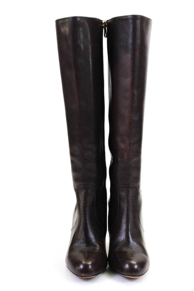 Coach Womens Leather Gold Tone Heel Knee High Roma Boots Brown Size 7 B