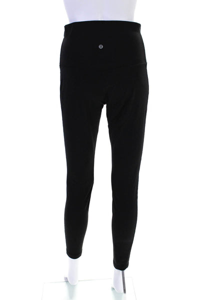 Lululemon Womens High Rise Velour Trim Ankle Leggings Black Size 10