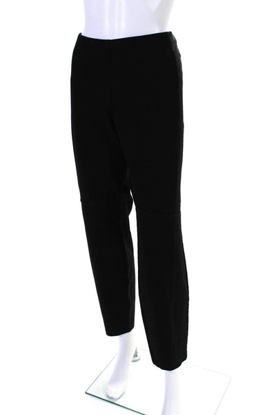 Eileen Fisher Womens High Rise Straight Leg Knit Pants Black Size Large