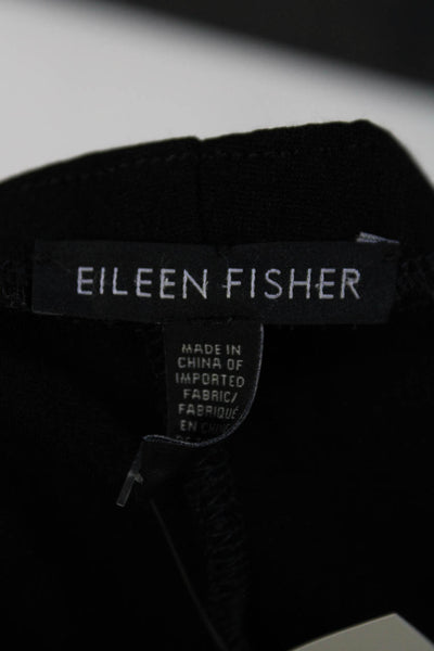 Eileen Fisher Womens High Rise Straight Leg Knit Pants Black Size Large