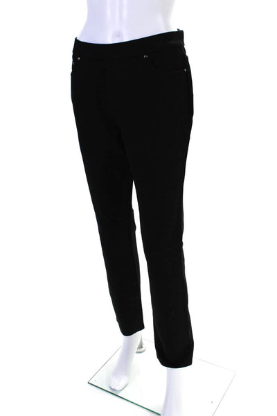 Tahari Womens Black High Rise Pull On Straight Leg Pants Size 30