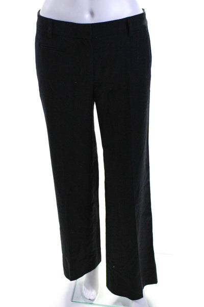 Theory Womens Wool Hook & Eye Zipped Straight Leg Dress Pants Black Size 2