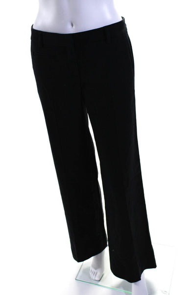 Theory Womens Wool Hook & Eye Zipped Straight Leg Dress Pants Black Size 2