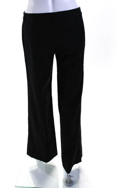 Theory Womens Wool Hook & Eye Zipped Straight Leg Dress Pants Black Size 2